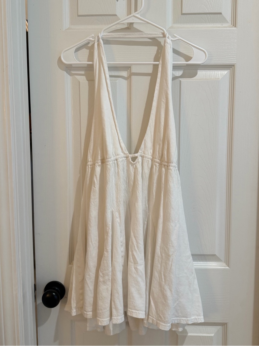 Free People White Halter Mini Dress